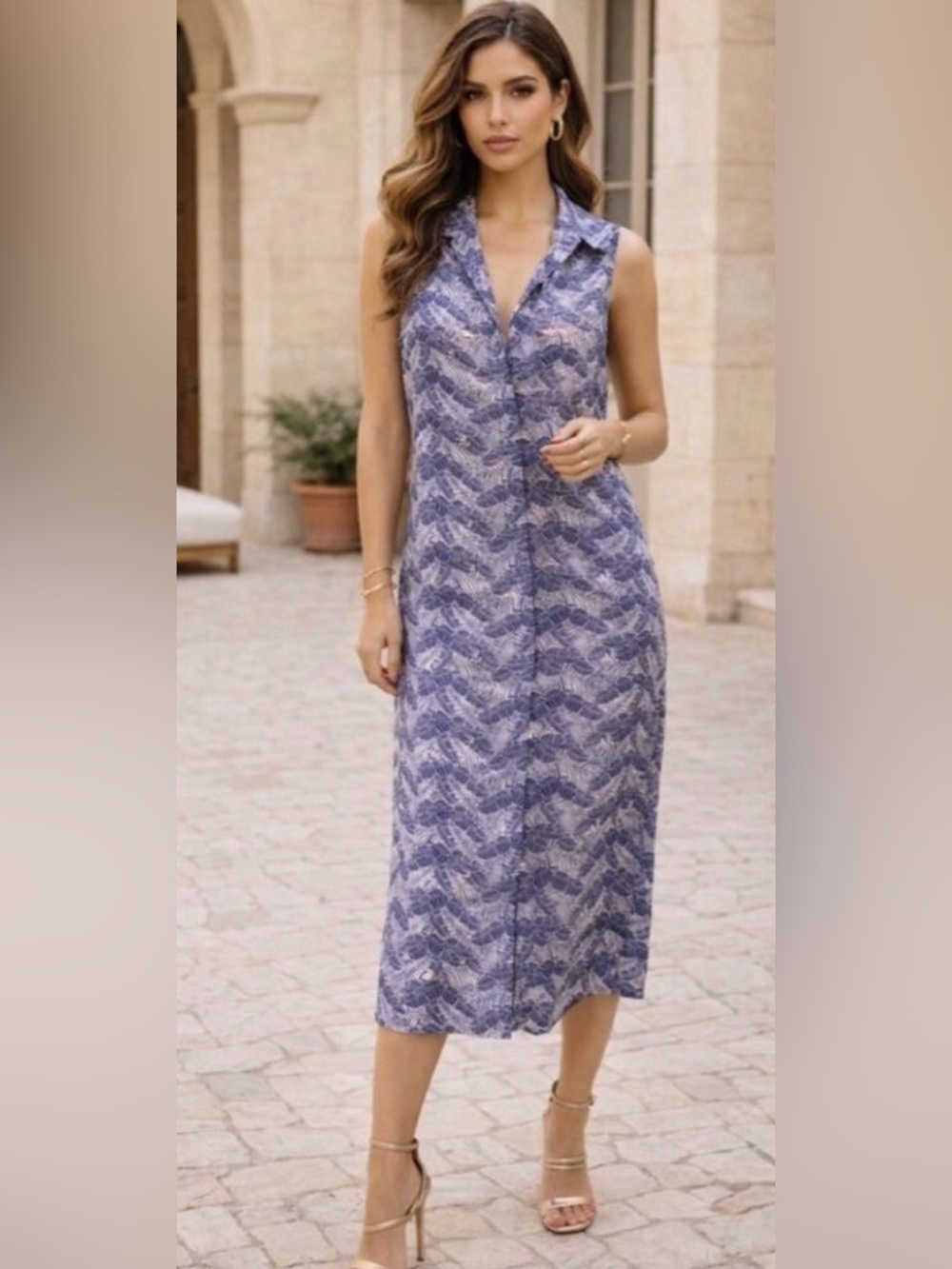 EQUIPMENT FEMME Silk Sleeveless Midi Dress L  EUC